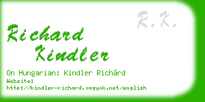 richard kindler business card